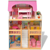 Vidaxl Poppenhuis 3 Floors 60x30x90 cm træ