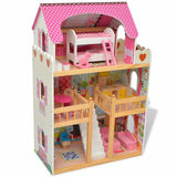 Vidaxl Poppenhuis 3 étages 60x30x90 cm bois