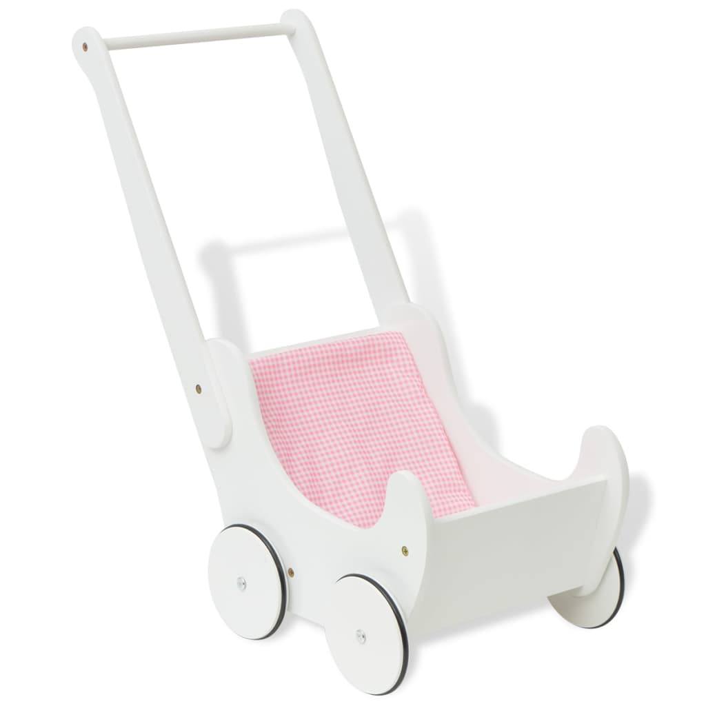 Vidaxl poppenwagen blanc 53x25.7x50 cm bois