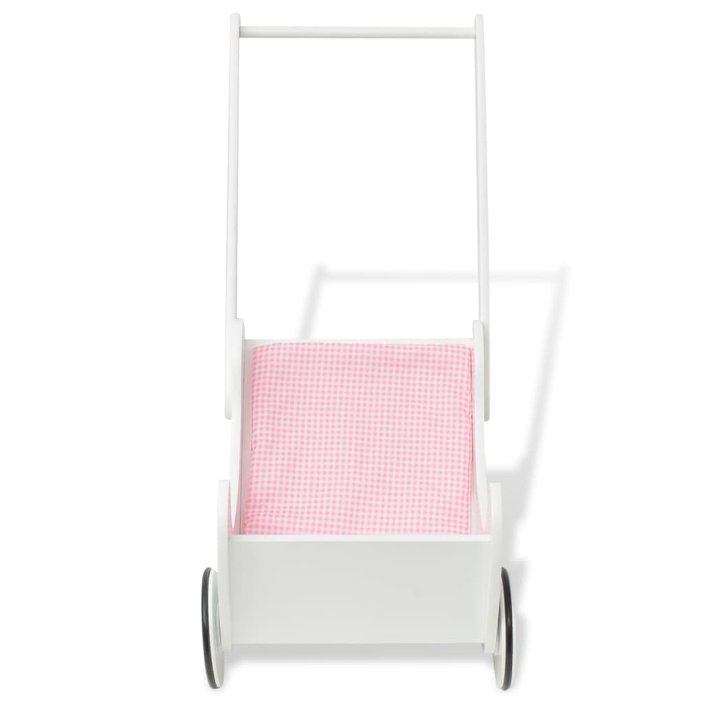 Vidaxl poppenwagen blanc 53x25.7x50 cm bois