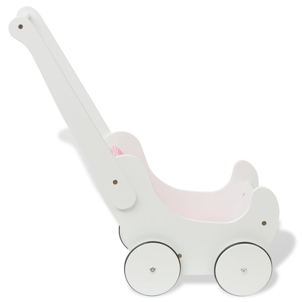 Vidaxl Poppenwagen White 53x25.7x50 cm drewno