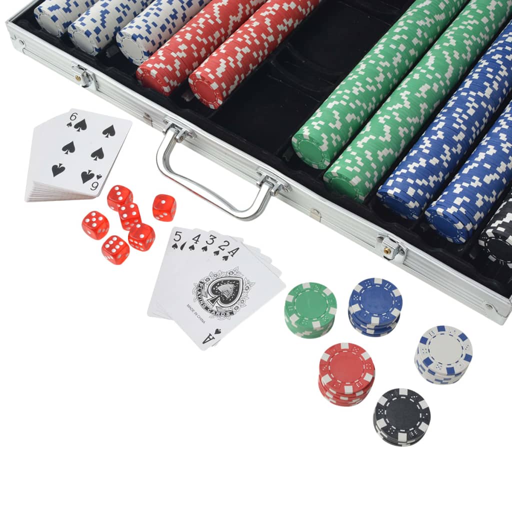 Vidaxl -Poker -Set mit 1000 Chips Aluminium