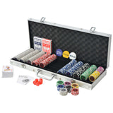 Ensemble de poker Vidaxl avec 500 puces en aluminium