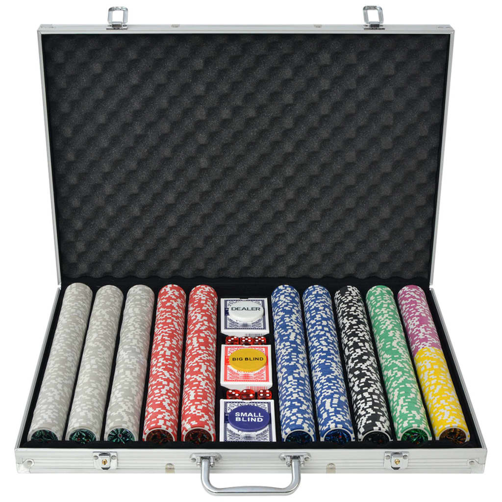 Vidaxl Poker Set mat 1000 Laser Chips Aluminium