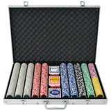 Vidaxl poker set con 1000 chips alluminio