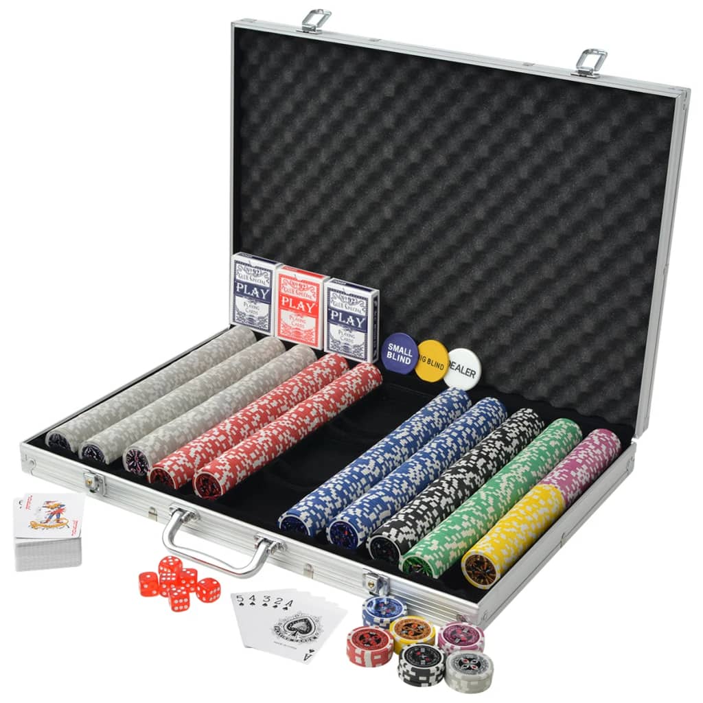 Vidaxl poker set con 1000 chips alluminio