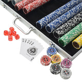 Vidaxl -Poker -Set mit 1000 Laserchips Aluminium