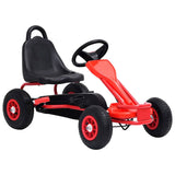 Vidaxl go -Kart avec pédales et pneus pneumatiques rouges