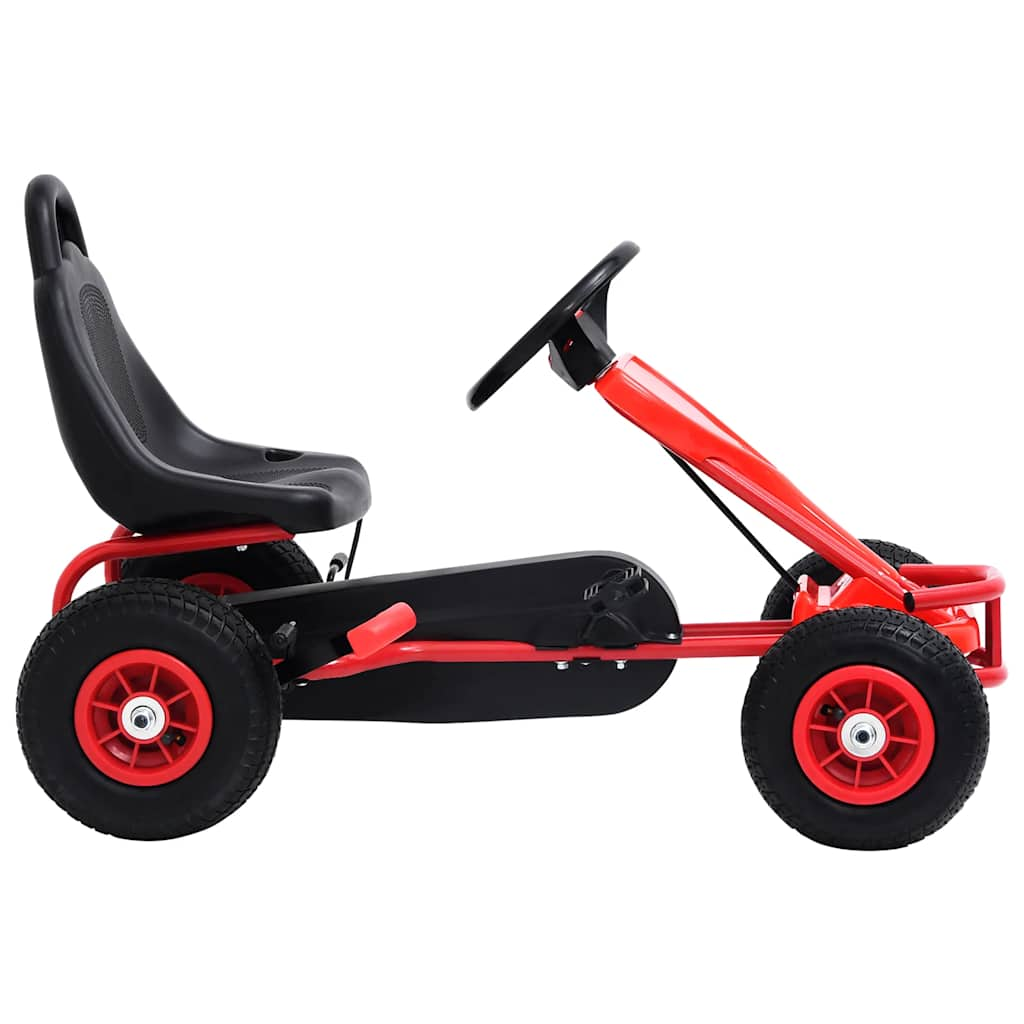 Vidaxl go -Kart avec pédales et pneus pneumatiques rouges