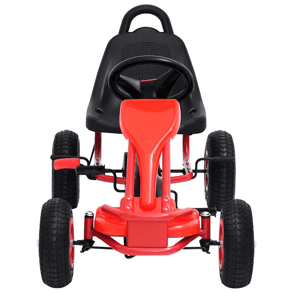 Vidaxl Go -Kart con pedales y neumáticos rojos