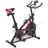 Vélo d'exercice vidaxl avec capteurs de fréquence cardiaque noirs et rouges