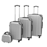 Vidaxl Hard Rolling Case Silt Silver 4-DLG