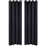 Rideaux vidaxl avec anneaux métalliques occlusion 135x175 cm noir 2 m