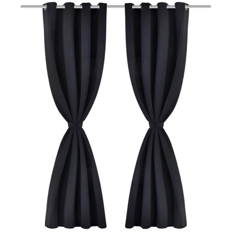 Rideaux vidaxl avec anneaux métalliques occlusion 135x175 cm noir 2 m