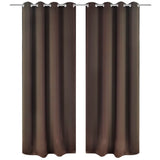 VIDAXL -Vorhänge mit Metallringen Blackout 135x175 Brown 2 PCs