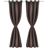Rideaux vidaxl avec anneaux métalliques occluls 135x175 brun 2 pcs