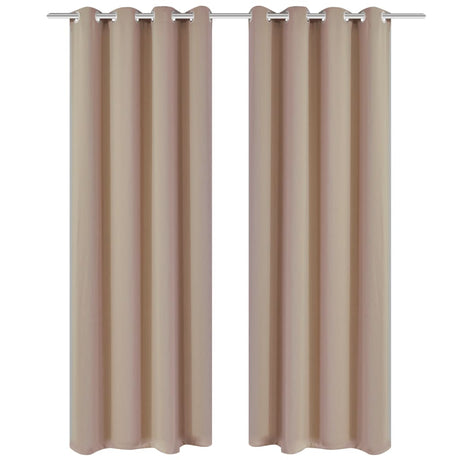 Rideaux vidaxl avec anneaux métalliques occluls 135x175 crème 2 pcs