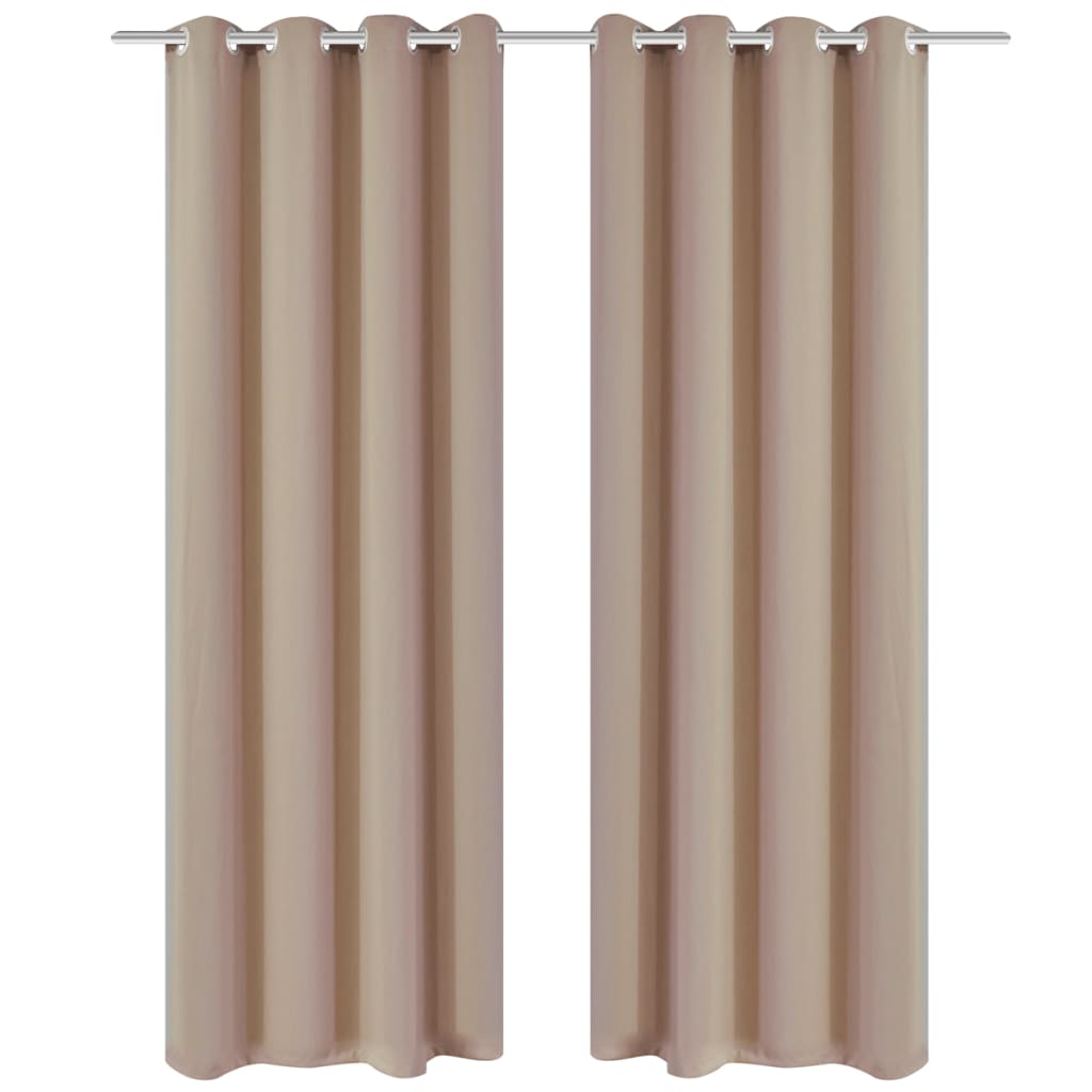 Cortinas Vidaxl con anillos de metal apagado 135x175 crema 2 pcs