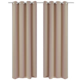 Cortinas Vidaxl con anillos de metal apagado 135x175 crema 2 pcs