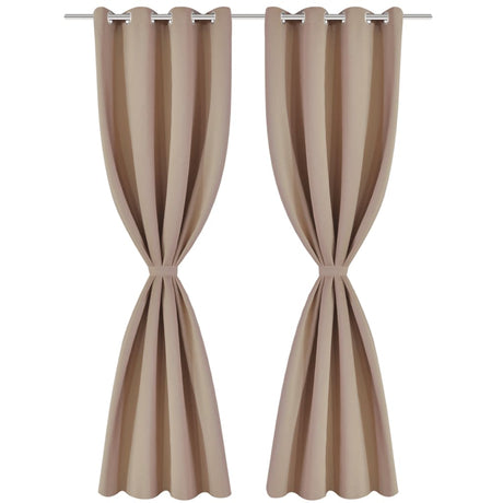 Rideaux vidaxl avec anneaux métalliques occluls 135x175 crème 2 pcs