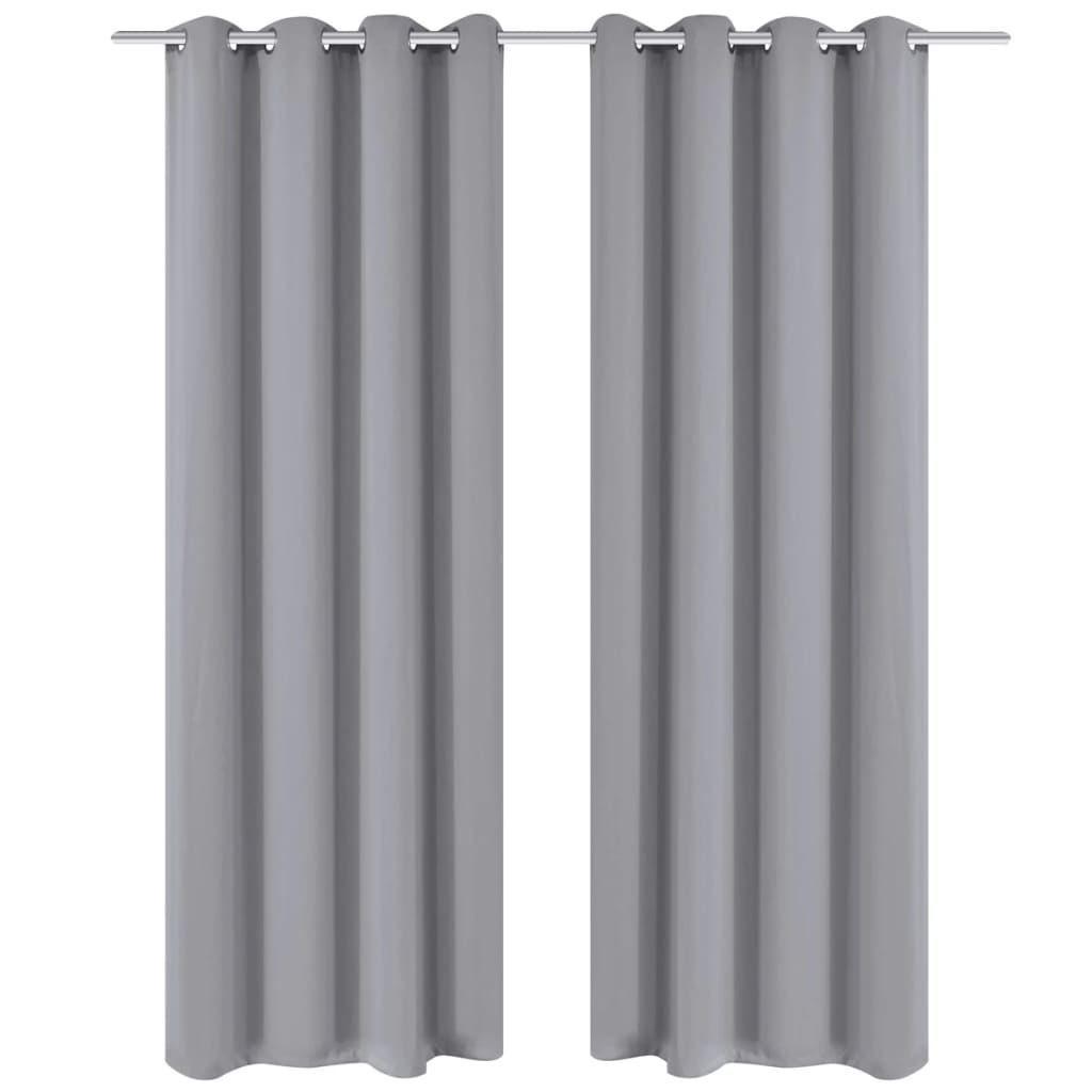 Vidaxl Gardinen mat Metall Réngsbréif 135x175 Gray 2 PCs