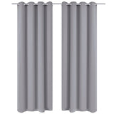 Rideaux vidaxl avec anneaux métalliques occluls 135x175 gris 2 pcs