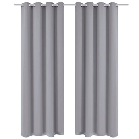 Rideaux vidaxl avec anneaux métalliques occluls 135x175 gris 2 pcs