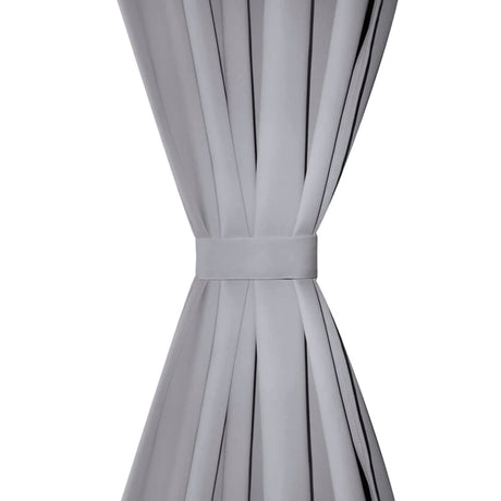 Rideaux vidaxl avec anneaux métalliques occluls 135x175 gris 2 pcs