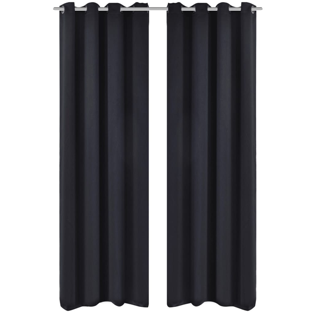 Rideau vidaxl avec anneaux en métal occlusion 270x245 noir