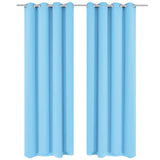 Rideaux vidaxl avec anneaux métalliques occluls 135x175 turquoise 2 pcs