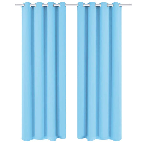 Rideaux vidaxl avec anneaux métalliques occluls 135x175 turquoise 2 pcs