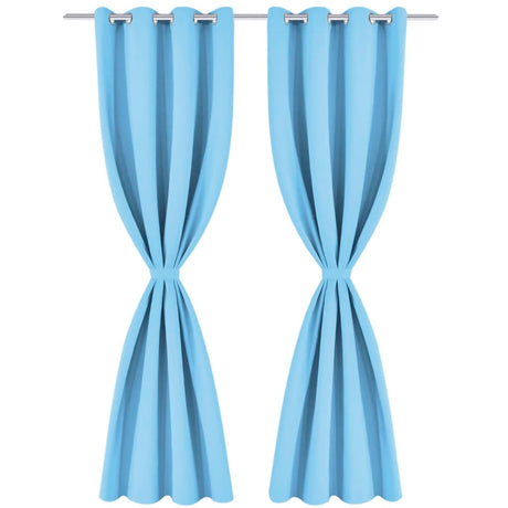 Rideaux vidaxl avec anneaux métalliques occluls 135x175 turquoise 2 pcs