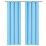 Vidaxl rideaux avec anneaux métalliques occluls 135x245 turquoise 2 sts