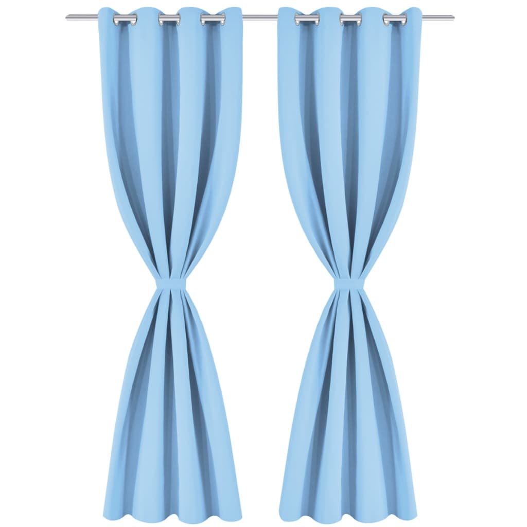 Vidaxl rideaux avec anneaux métalliques occluls 135x245 turquoise 2 sts