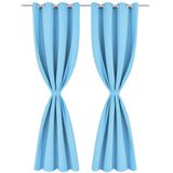 Vidaxl rideaux avec anneaux métalliques occluls 135x245 turquoise 2 sts