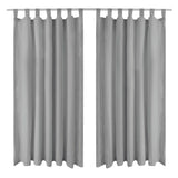 Vidaxl Micro-Satin Curtains with loops 140x175 cm Gray 2 pcs