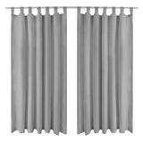 Vidaxl Micro-satin rideaux avec boucles 140x175 cm gris 2 pcs