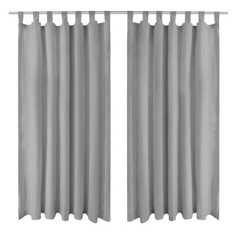 Vidaxl Micro-satin rideaux avec boucles 140x175 cm gris 2 pcs