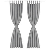 Vidaxl Micro-satin rideaux avec boucles 140x175 cm gris 2 pcs