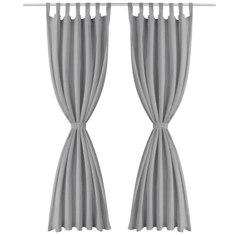 Vidaxl Micro-satin rideaux avec boucles 140x175 cm gris 2 pcs