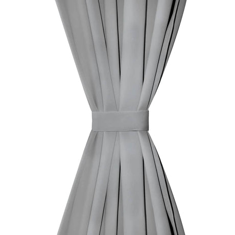 Vidaxl Micro-satin rideaux avec boucles 140x175 cm gris 2 pcs
