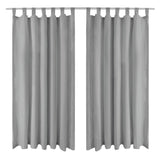 Vidaxl Micro-Satin Curtains with loops 140x225 cm Gray 2 pcs