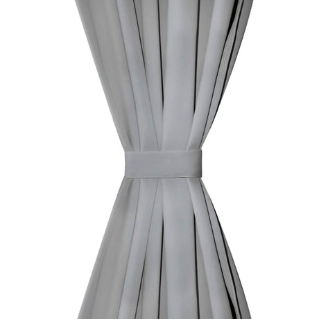 Vidaxl Micro-satin rideaux avec boucles 140x225 cm Gris 2 PCS
