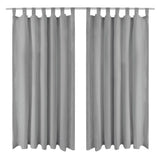 Vidaxl Micro-satin rideaux avec boucles 140x245 cm Gray 2 STS