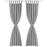 Vidaxl Micro-satin rideaux avec boucles 140x245 cm Gray 2 STS