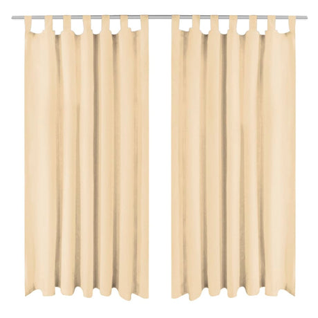 Vidaxl Micro-satin rideaux avec boucles 140x175 cm beige 2 pcs