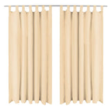 Vidaxl mikro-satinové záclony se smyčkami 140x175 cm Beige 2 PCS