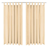Vidaxl Micro-satin rideaux avec boucles 140x175 cm beige 2 pcs