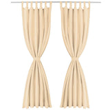 Vidaxl Micro-satin rideaux avec boucles 140x175 cm beige 2 pcs