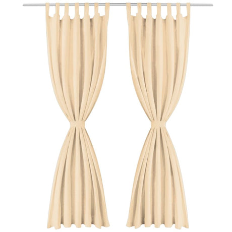 Vidaxl Micro-satin rideaux avec boucles 140x175 cm beige 2 pcs